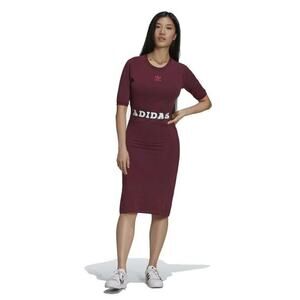 Adidas Originals Women's Logo Play Dress Burgundy Red Size S